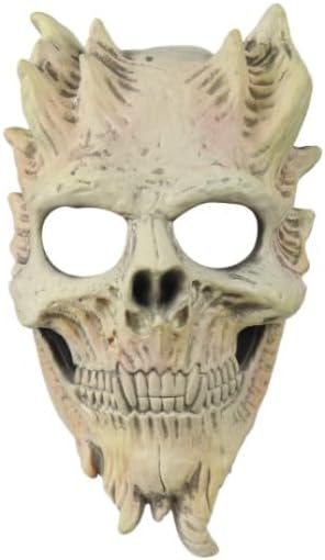 Miniatura 8 de Máscara de calavera, máscara aterradora de Halloween con capa negra, casco de látex, máscara de esqueleto para fiesta de Halloween, disfraces,
