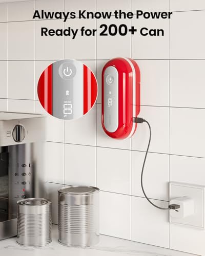 Ouvre-boîte électrique rétro rouge Canslab pour cuisine - 5
