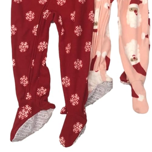 Carters Infant & Toddler Girls 2PC Santa & Reindeer Holiday Sleeper Pajamas4
