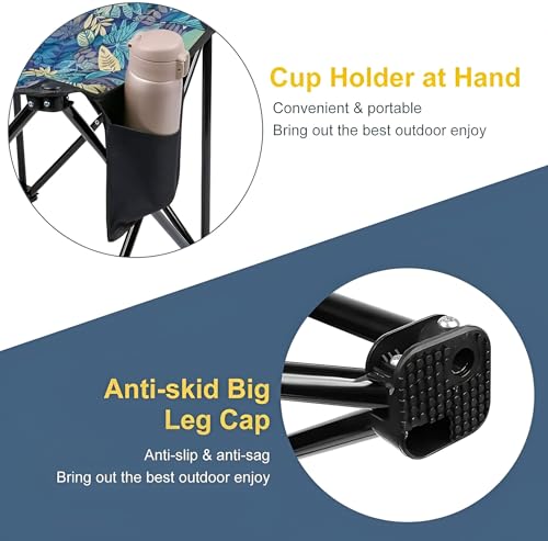 KNYUC MART Alloy Steel Outdoor Ultralight Portable Folding Chairs with Carry Bag Heavy Duty 100kgs. Capacity Camping Foldable Backpacking Chair (Medium Size) 71.1H x 41W x 41L (1 Pcs.)