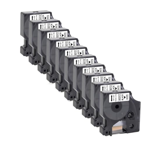 �݊����̂���5-10-20PK D1 45013 45018 45010 45023�ڒ���12mm D1���x���}�l�[�W���[�p���x���e�[�v160 280 350����ѓ��l�̃��x���v�����^�[(10PK Black on White)