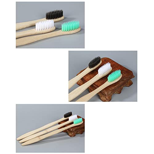 Escova De Dentes De Bambu De Cerdas Macias - Conjunto de escova de dentes de carvão de bambu macio 1