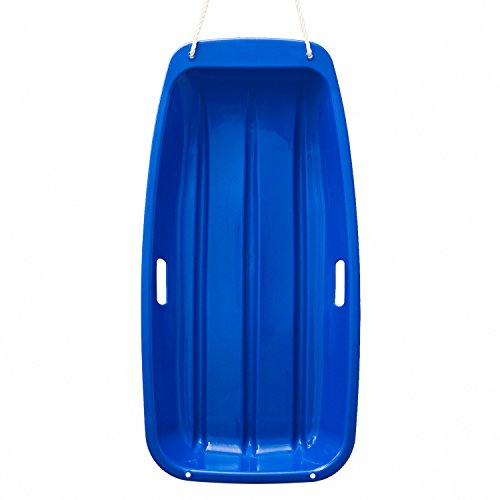 AGPTEK Plastic Outdoor Toboggan Snow Sled for Child (Blue, 25.6 Inch)