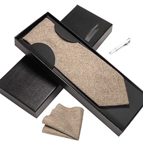 Set de corbata con clip y pañuelo para hombre