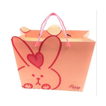 Amazon かわいい うさぎ 手さげ 紙袋 ギフト プレゼント 用 選べる カラー と サイズ 10枚セット 06 ピンクｌ ギフトバッグ 袋 文房具 オフィス用品