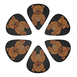 ASDTEHCY Lot de 6 médiators en celluloïd, en forme d’ours en peluche, pour guitares acoustiques, électriques, basses ou… - Les Beatles, Paul McCartney, John Lennon, RIngo Starr, George Harrison ASDTEHCY Lot de 6 médiators en celluloïd, en forme d'ours en peluche, pour guitares acoustiques, électriques, basses ou… – Image 2