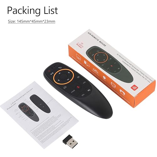 Image of ESPBOP Universal 2.4G Wireless TV Remote Control with Voice Remote, Air Mouse, Motion Sensing Game for Android TV Box, Smart TV, PC, Projector, G10S, Black