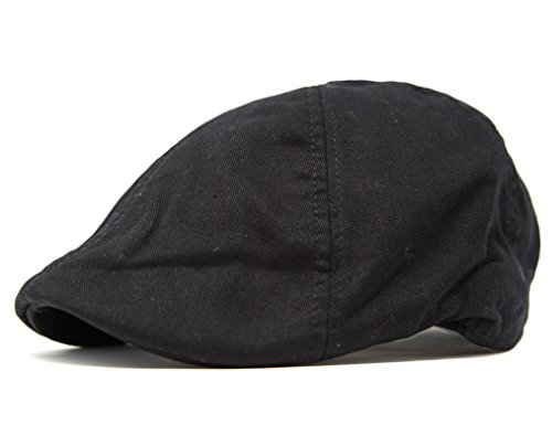 FashionTS 100% Cotton Summer Duckbill Newsboy Ivy Cap (Black)