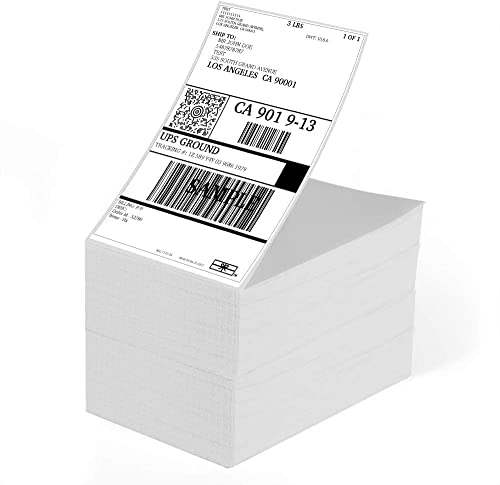 BESTEASY 4" x 6" Fanfold Direct Thermal Labels, White Perforated Permanent-Adhesive Shipping Address Labels Compatible with Zebra Elton Printer (4 Stack 4000 Labels) by BESTEASY - Used condition - CA$54.43