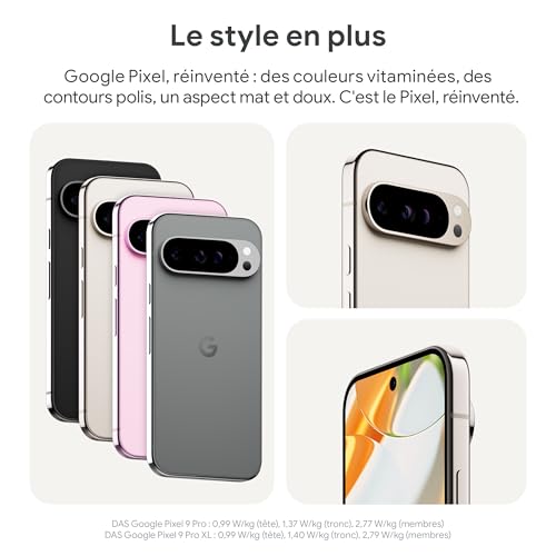 Google Pixel 9 Pro – Smartphone Android débloqué avec Gemini, Triple Appareil Photo arrière, 24 Heures d'autonomie et écran Super Actua 6,3 Pouces – Porcelaine, 128GB