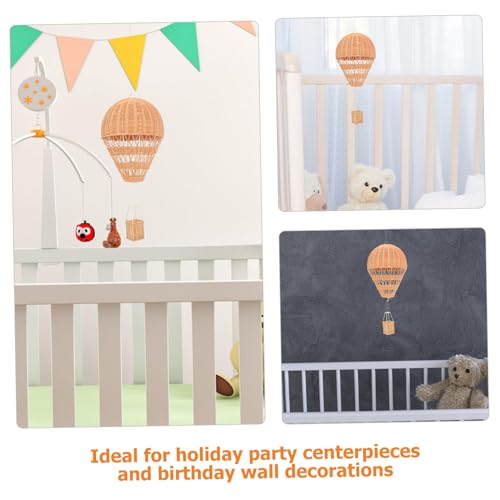 Montgolfière rotin tressé main beige pour déco chambre bébé