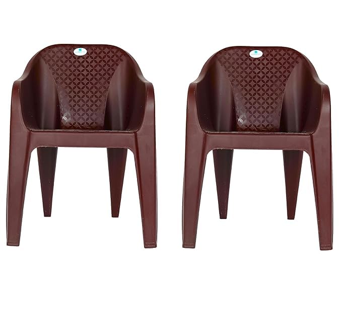 Plastic Chair | Chairs for Home | Dining & returant | Office, Garden, Indoor & Outdoor | Kursi | Color - Brown | Plastic Chairs Set of 2 Pieces-image-22