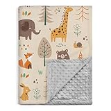 Picture of SANDJEST Woodland Animal Blanket - 30 x 40 Kids Minky Blankets for Boys Girls - Gifts for Birthday Christmas - Nursery Bedroom Decor