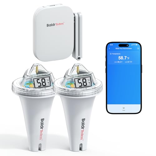 BaldrTherm Wireless Pool Thermometer with 360° LCD...