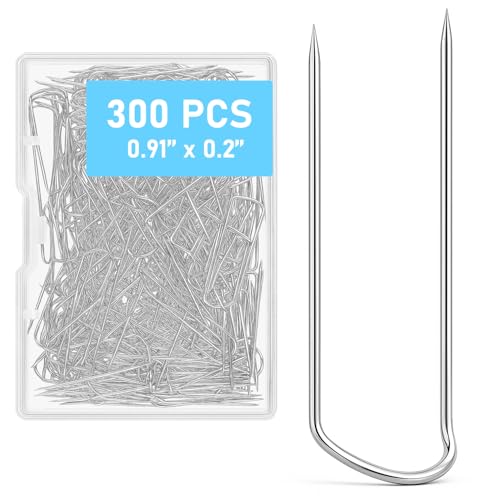 300 Pack U Pins for Crafts 0.9 x 0.28 Blocking Pins Stainless Steel Positioning Fork Pins for Sewing Knitting aligning Applique Needlepoint Crocheting DIY Jewelry Making Art Projects