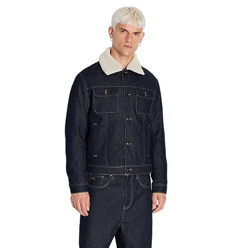 Armani Exchange Men's Cotton Denim Jacket with Teddy Collar