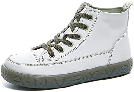 Amazon Co Jp 厚底 ハイカット スニーカー レディース 本革 レースアップ カジュアルシューズ 美脚 軽い コンフォート レディーススニーカー 幅広 甲高 通気性 ウォーキングシューズ シューズ バッグ