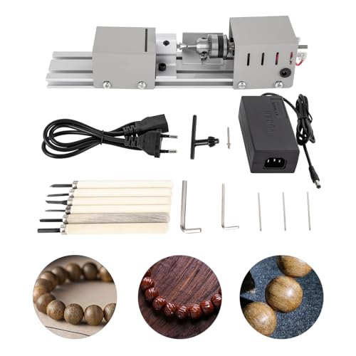 Mini torno de madera de metal 4000 – 9000 rpm Preciso Torno fino máquina de perlas Mini Beads Mini Beads Mini Torno Mini Máquina de torno en miniatura DIY Carpintería Torno para modelismo