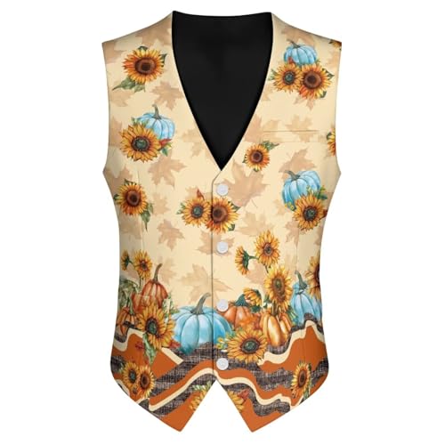 Casual Vests for Men 4-Button Sleeveless Western Vest with Pocket & Back-Belt2