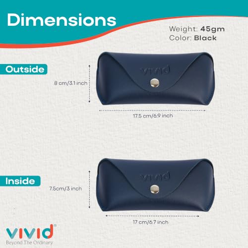 Image of VIVID Unisex Specs Snap Button Eyewear Dabbi Faux Leather Soft Case Cover