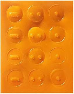 Low Vision Orange Locator Dots & Dashes - Raised Tactile Dots & Dashes Keyboard Location Stickers – 12 Pk, Transparent