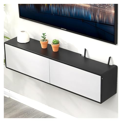 Boîte de rangement pour routeur WiFi et décodeur | Organisation bois noir salon moderne