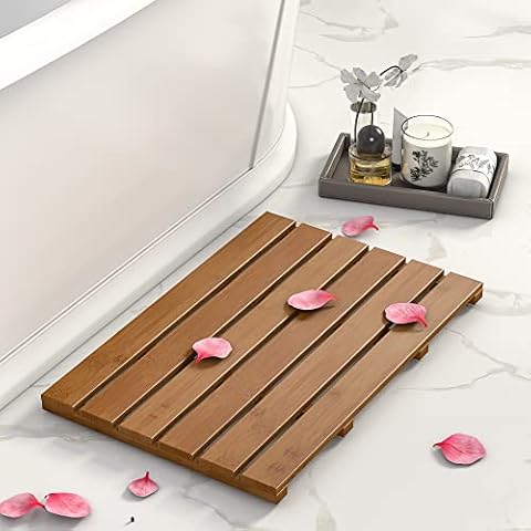 Domax Badematte aus Holz aus Bambus, rutschfest Cover
