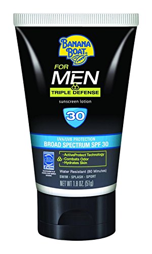 Banana Boat Sunscreen for Men Triple Defense Broad Spectrum Sun Care Sunscreen Lotion - SPF 30, 2 Ounce