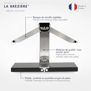 Louis Tellier - Appareil Raclette Traditionnelle 1-6 Pers – Louis Tellier Brézière® Signature Basalte Noir – Fabriqué en France, Durable, Facile à Nettoyer