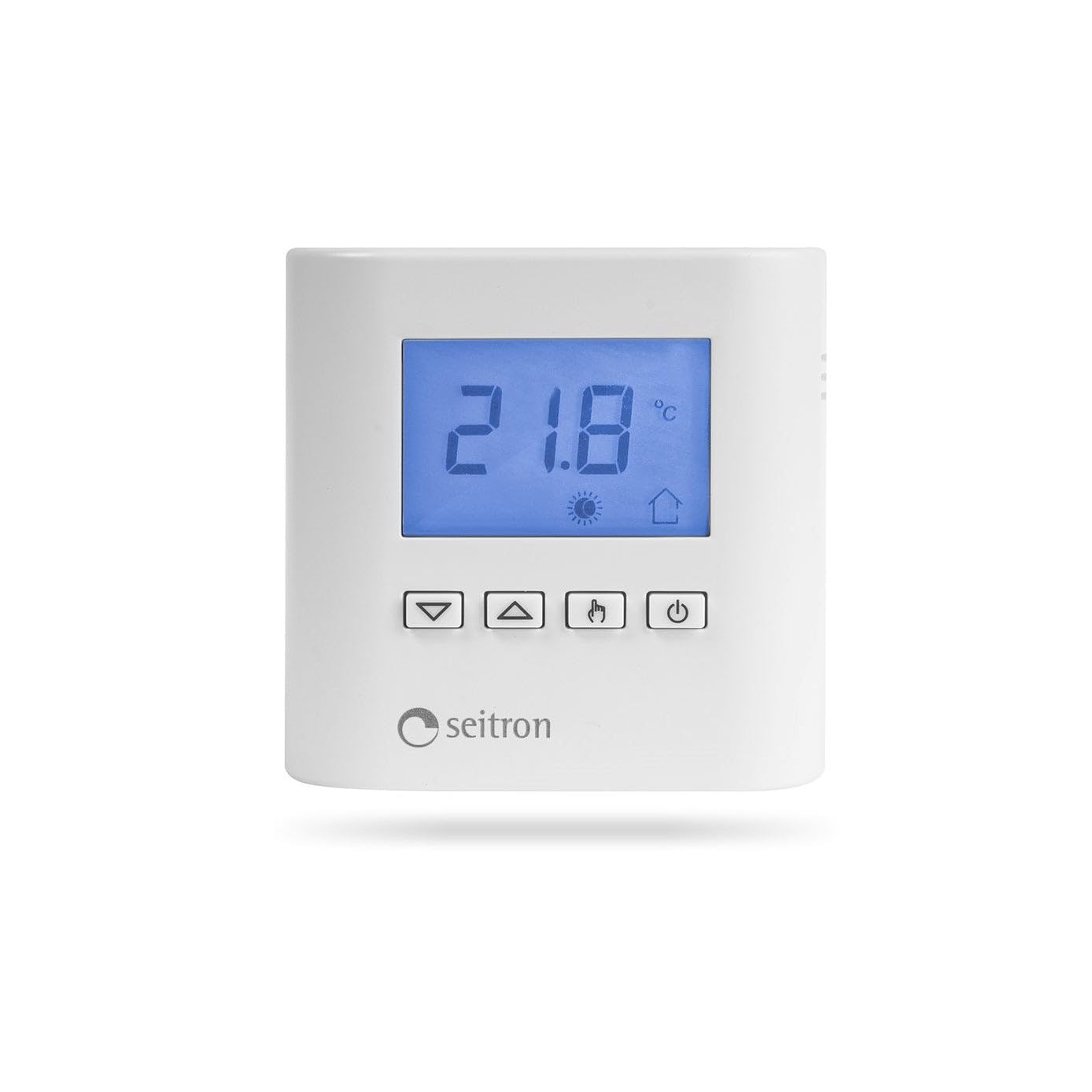 Seitron TAD022 termostato ambiente digitale a 24V con display digitale e controllo intelligente e remoto della temperatura, montaggio a parete e batteria inclusa