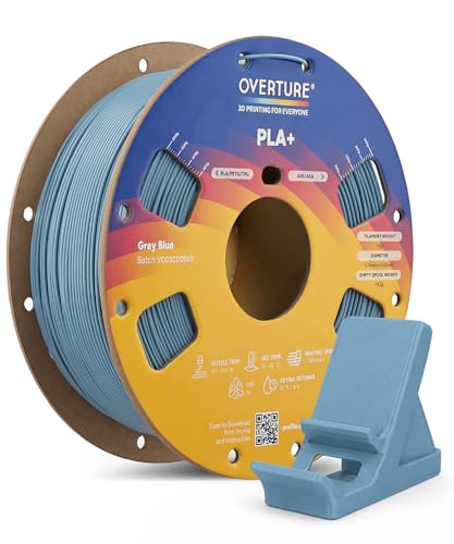 OVERTURE High Speed PLA+ 2.0 3D Printer Filament 1.75mm, 1kg Grey Blue