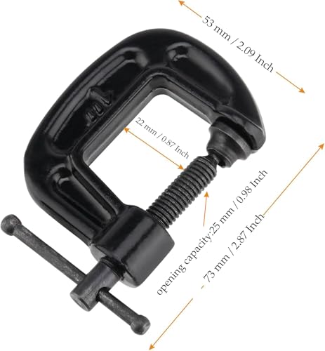 MUKCHAP 20PCS 1 Inches G Clamp, Black Metal G Clamps, 25mm Jaw Opening Small Screw Clamps Set for Assembly by MUKCHAP - Used condition - Image 2