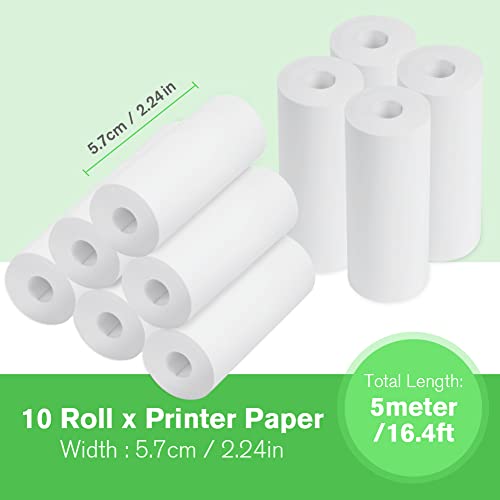 Ainiv 10 rolos de papel de impressão para câmera instantânea, papel de impressão para câmera de 5,6
