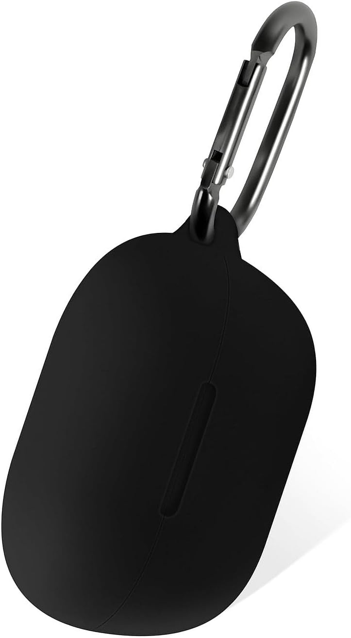 Geiomoo Silicone Case for Bose New QuietComfort Earbuds 2024, Soft Flexible Scratch Resistant Protective Cover with Carabiner (Black)
