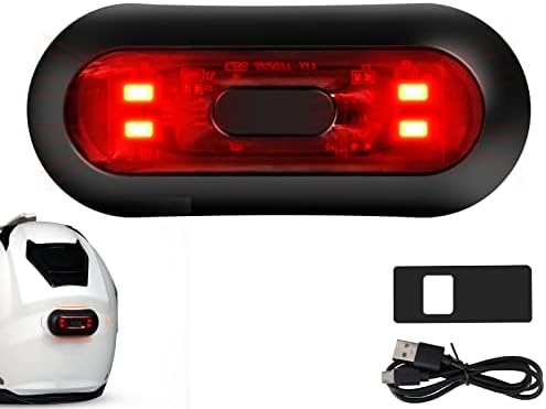 JIAN BOLAND Bike Helmet Light, Motorcycle Helmet Brake Light/Bike Bicycle LED Safety Warning Helmet Lights for Night Riding, Rechargeable Battery & IPX6 Waterproof