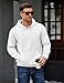 COOFANDY Men Lightweight Long Sleeve Sweatshirt Hoodies Casual Cotton Hoodie Pullover Autumn Hooded with Kanga Pocket White