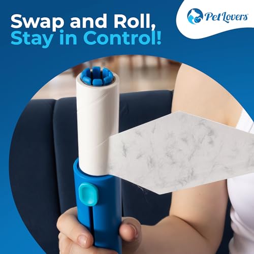 image for PetLovers Mini Lint Roller Travel Size 50 Sheets – Compact pet Hair 