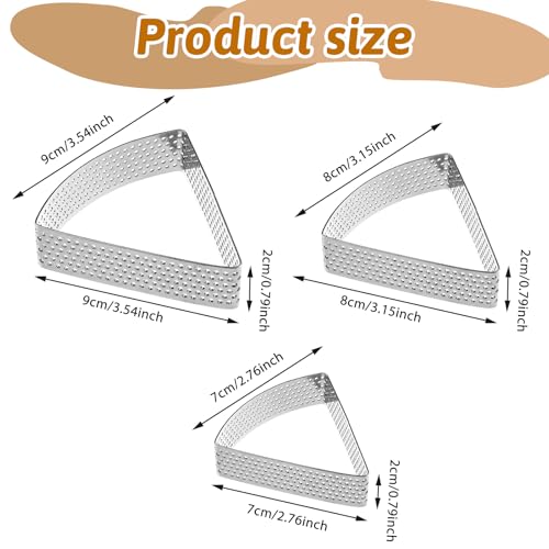 Scone Cutter Triangle Cookie Cutter Stainless Steel Fan-Shaped Biscuit Mold Ideal Baking Tool for Scones Pastries Desserts Cookies Biscuits (2.7, 3.1, 3.5 Inch)