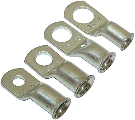 KafTon 5 Pack - 6mm to 95mm Copper Tube Lug Battery Starter Cable Welding Crimp Terminal Ring (6mm x 4mm)