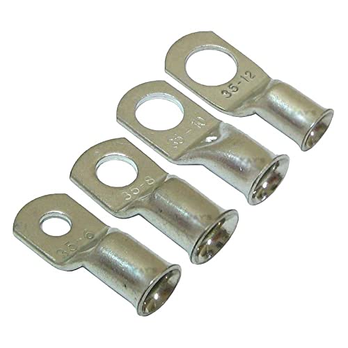 KafTon 5 Pack - 6mm to 95mm Copper Tube Lug Battery Starter Cable Welding Crimp Terminal Ring (6mm x 4mm)