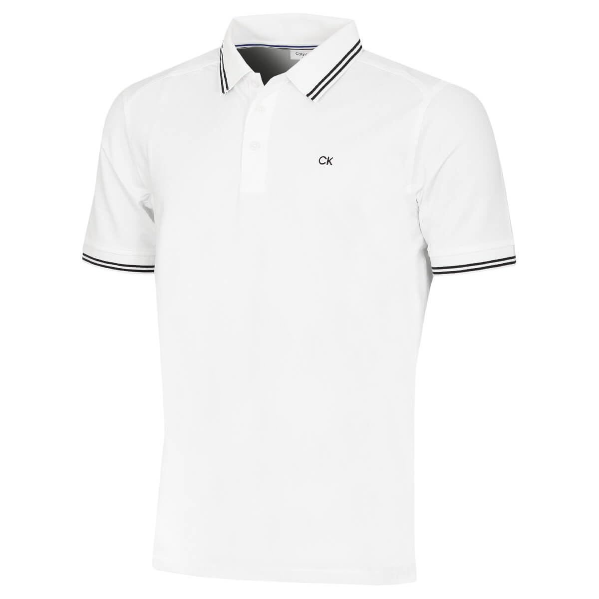 Calvin Klein Men's White Tipped Campus Tipped Polo Shirt - Xxxxl
