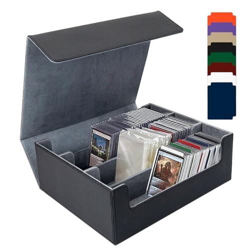 Imagen de Dadabig Cajas para Cartas con 8 Espaciadores Caja de Almacenamiento PU para Tarjetas de Juego Magic con Compartimentos Capacidad 1800+ Tarjetas