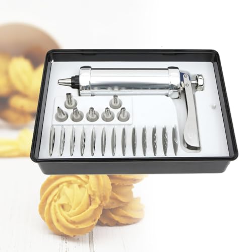 Kit De Pistola De Prensa De Galletas, Pistola De Decorar Crema Y Pasteles De Acero Inoxidable, Máquina For Hacer Churros Manual, Boquilla For Manga Pastelera Y Galletas