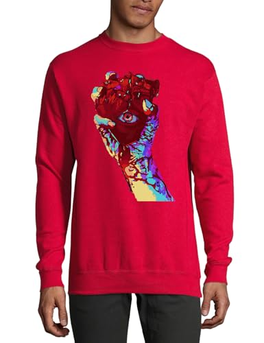 Pull en coton avec cœur à un œil rouge vêtement mode streetwear