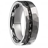 Whoiy Anillos de boda de plata con grabado, alianzas de tungsteno 8 mm cepillado, anillos para hombre, joyería de moda, anillos de hombre, tamaño 49-75, 49 (15.6), Tungsteno, Sin piedra preciosa