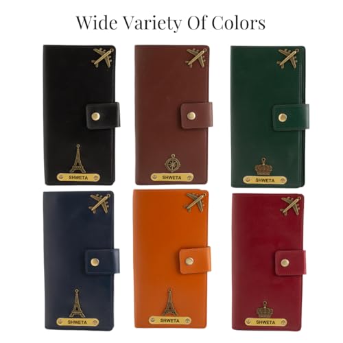 Image of ncgifts - Elegant Passport Holder for Family 4 with Boarding Pass | Passport Boarding Pass Currency Card Slot & Coin Holder for Men & Women | Corporate Office Gift Employee Colleagues