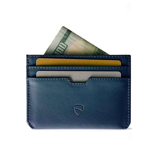 Image of Vaultskin MOORGATE Slim Card Holder - Minimalist Leather Wallet with RFID Blocking, Front Pocket Credit Card Case for Men & Women