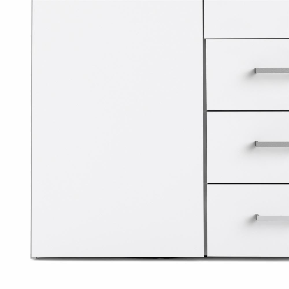 Arredo Stock Armadio 4 ante e 3 cassetti bianco, 154X49,5X200,4H