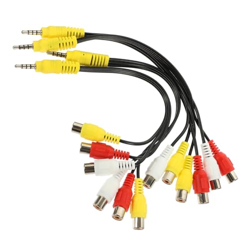 Uonlytech Pcs Av Audio Splitter Cable Extension Way Cable for Set-Box Splitter Headphone Extender to Adapter Stereo to Audio Adapters Replacement