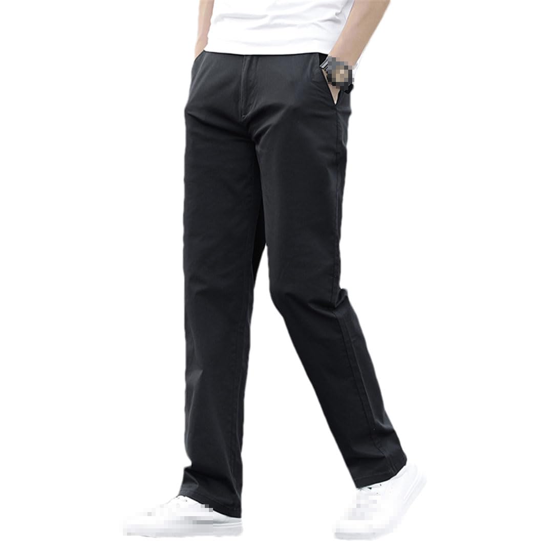 Vogrtcc Pantalones Informales Rectos Y Elásticos Finos para Hombre, Pantalones De Negocios De Talla Grande